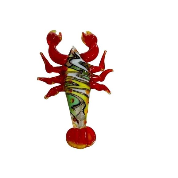 Stained Glass Blown Lobster Red Multicolor 3.75" - Picture 6 of 6